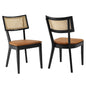 Caledonia Vegan Leather Upholstered Wood Dining Chairs Set of 2