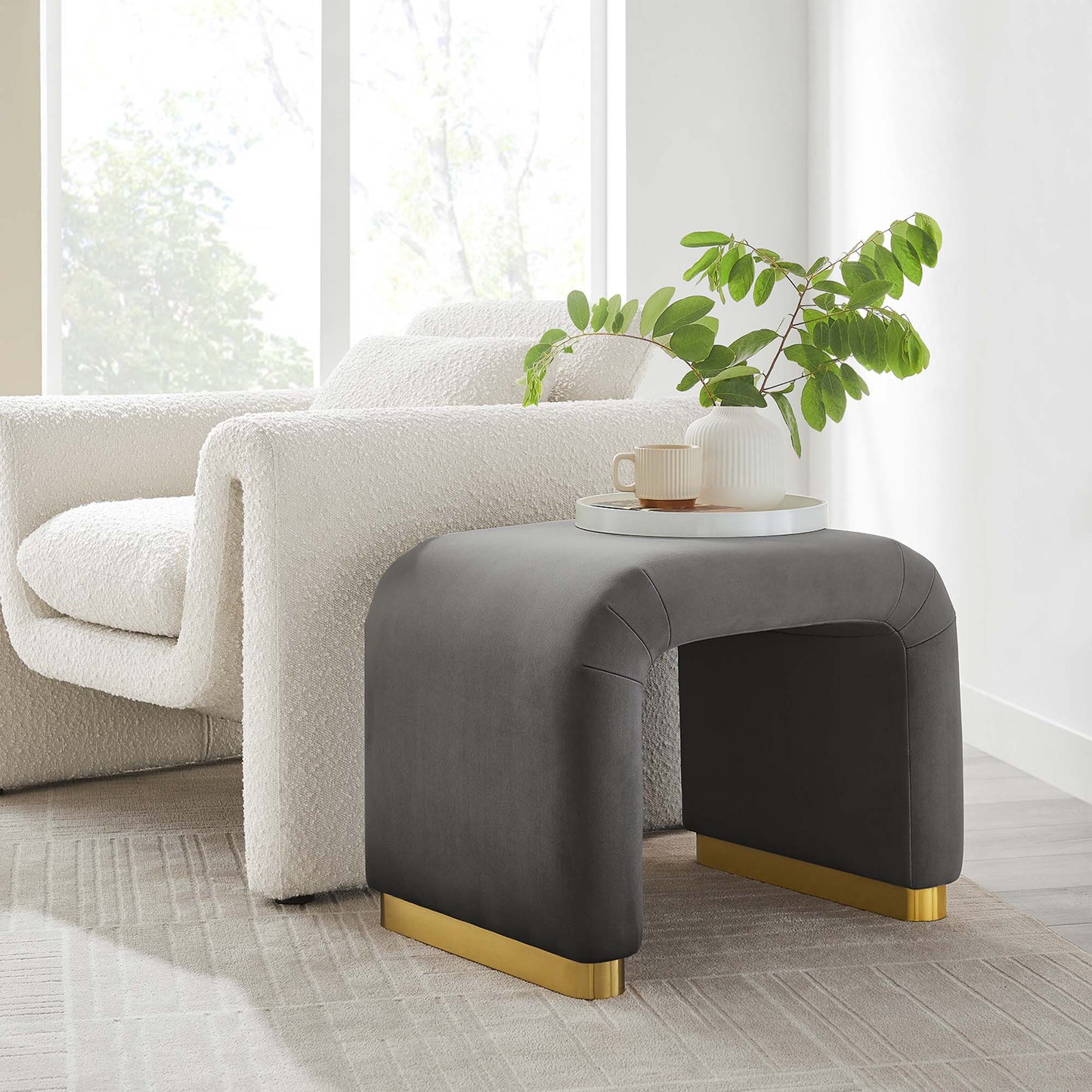 Koda Performance Velvet Waterfall Stool