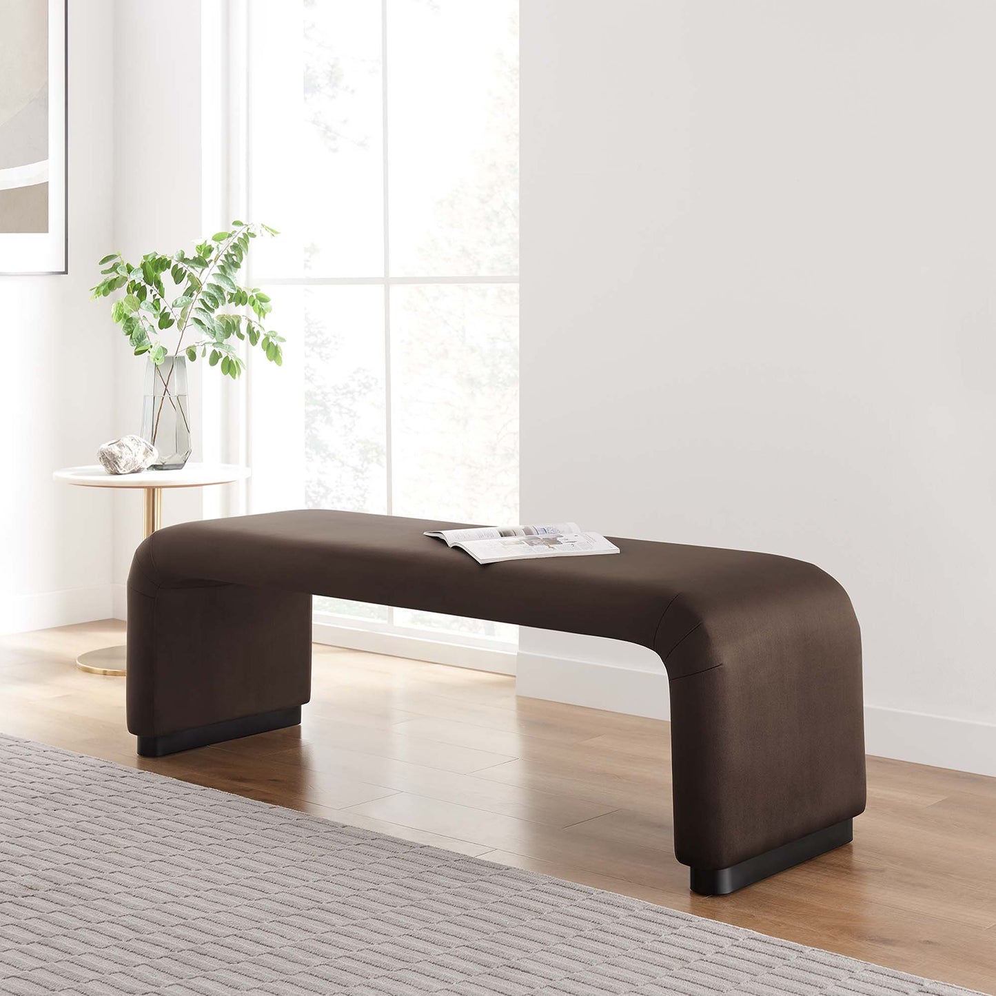 Koda Performance Velvet Waterfall Long Bench