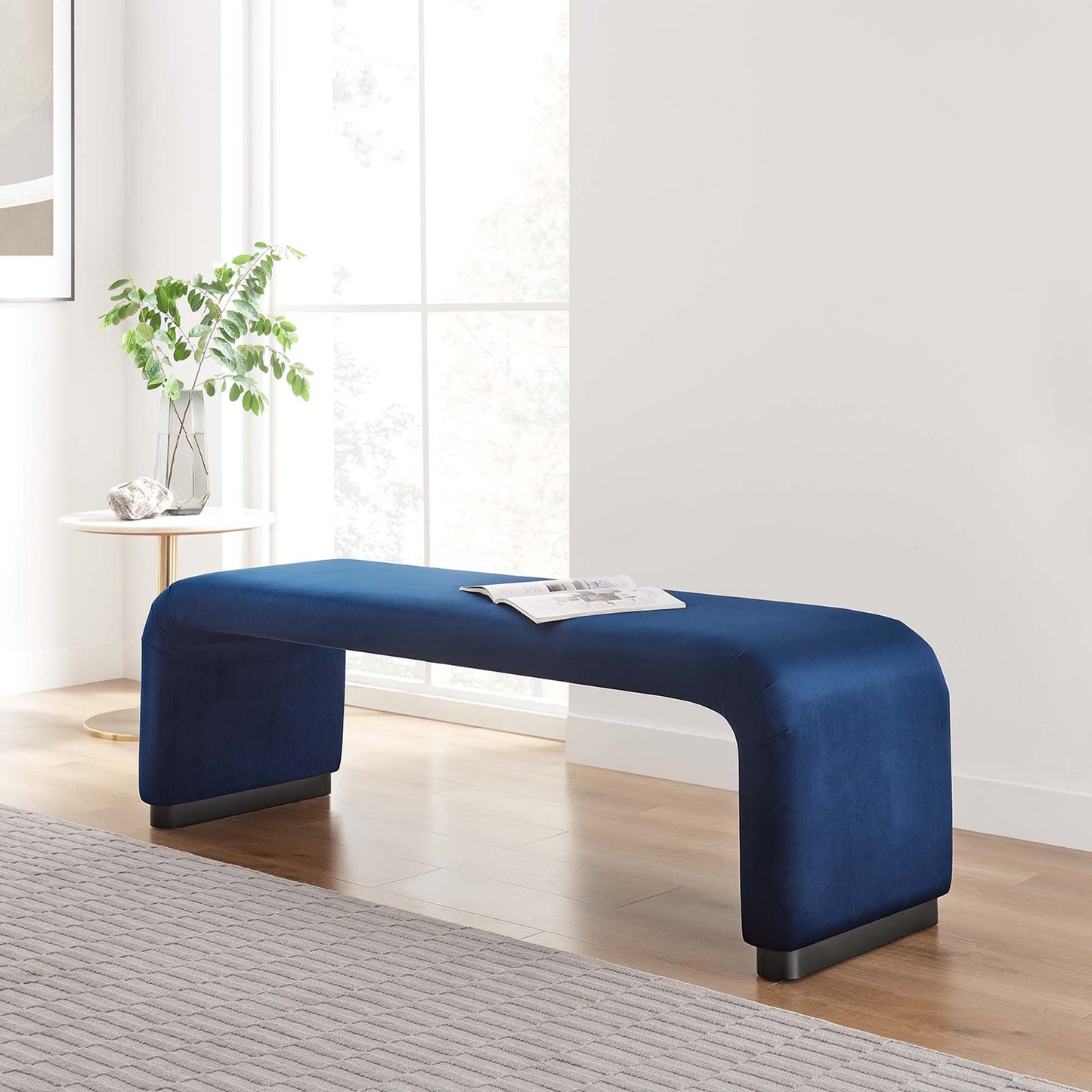 Koda Performance Velvet Waterfall Long Bench