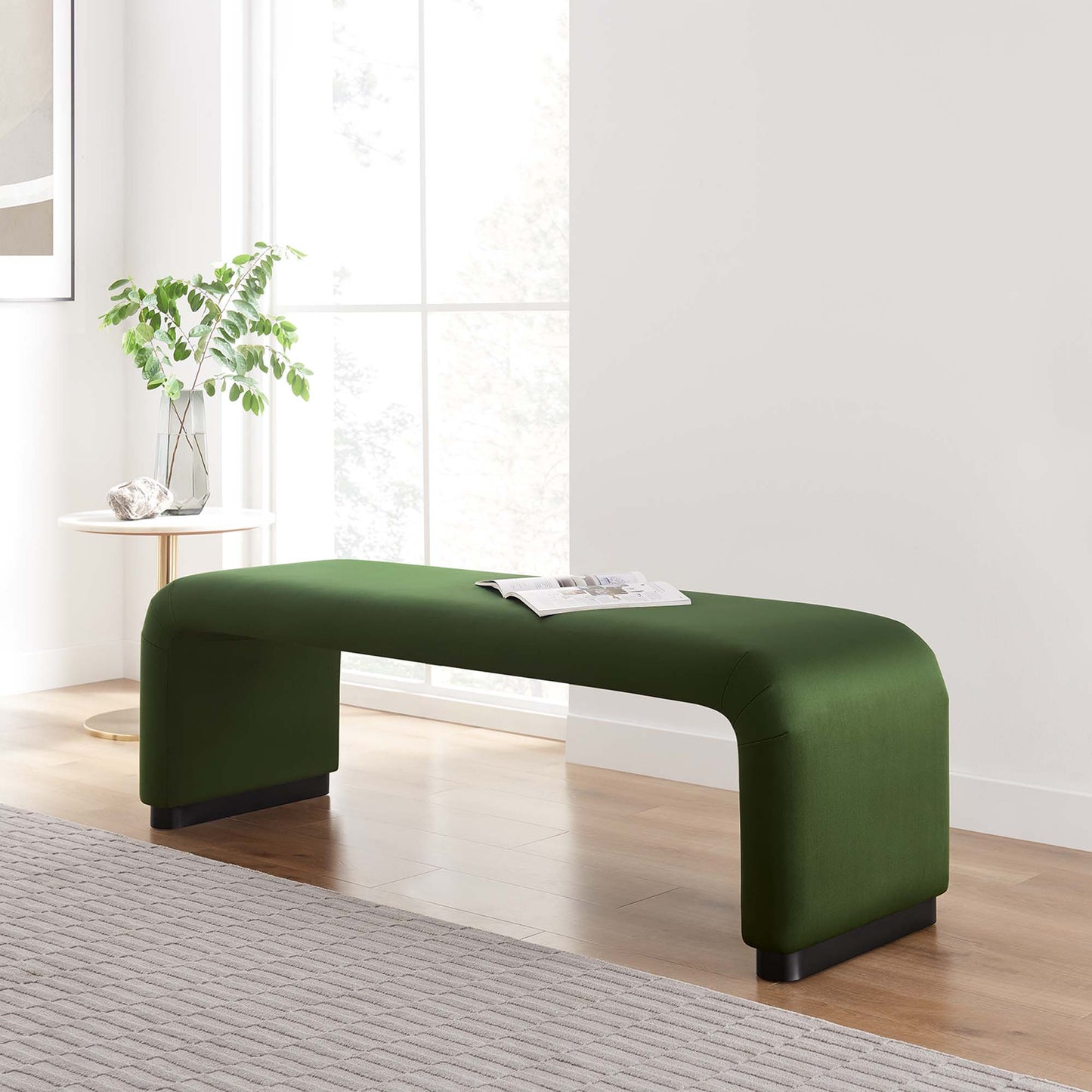 Koda Performance Velvet Waterfall Long Bench