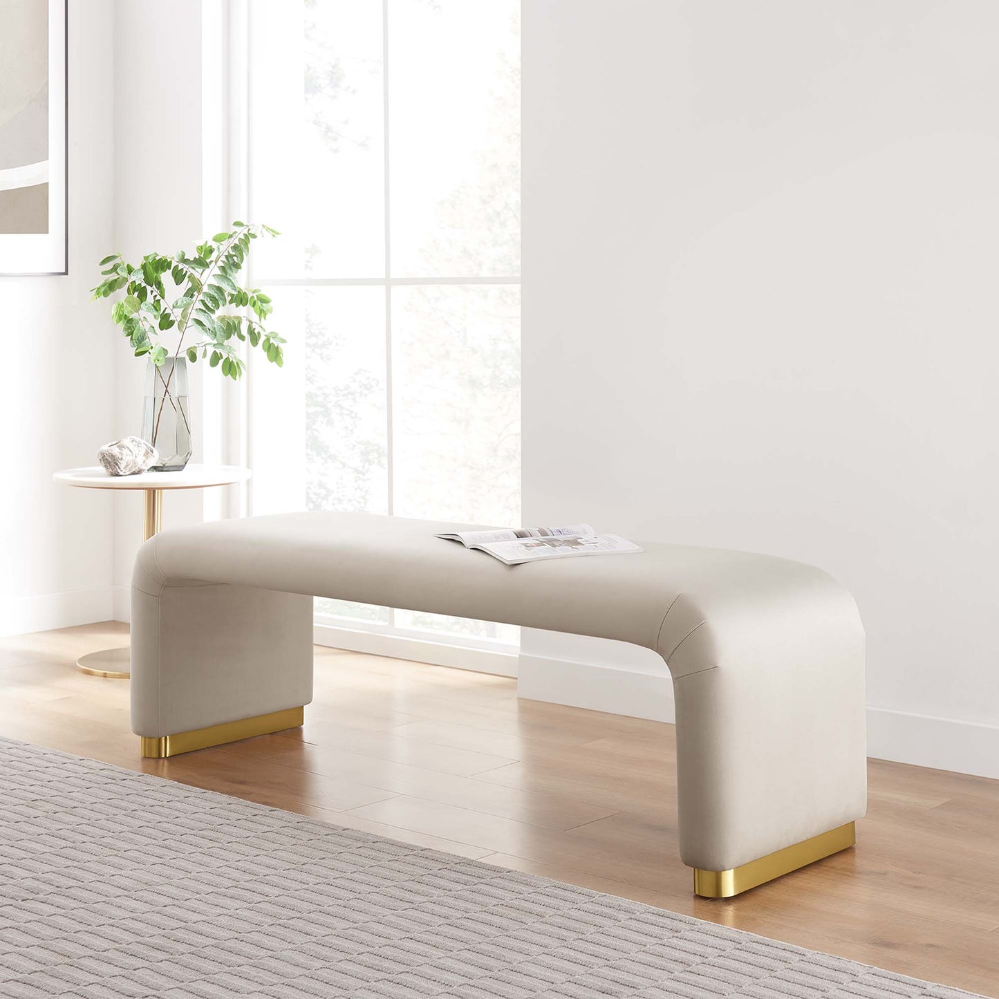 Koda Performance Velvet Waterfall Long Bench