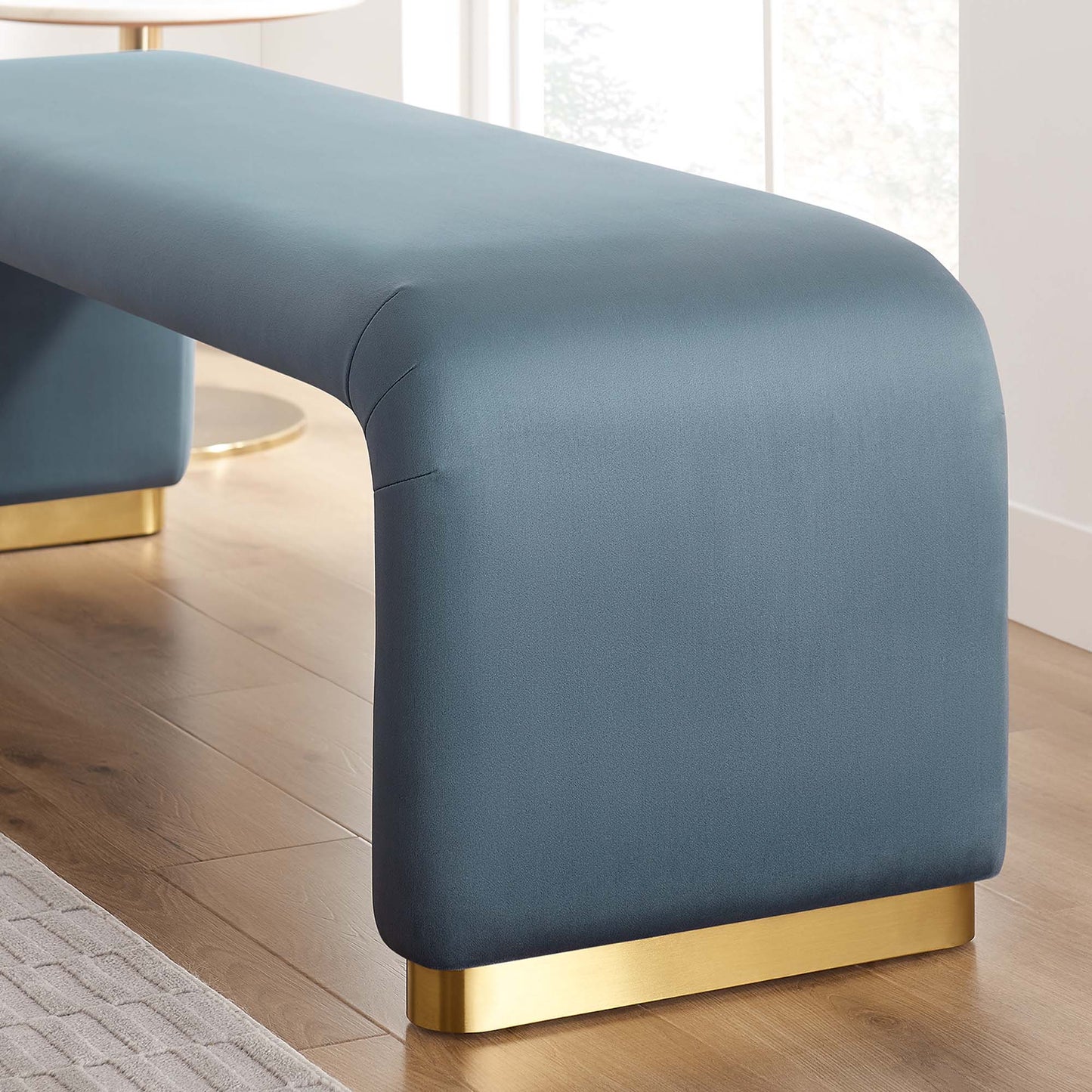 Koda Performance Velvet Waterfall Long Bench