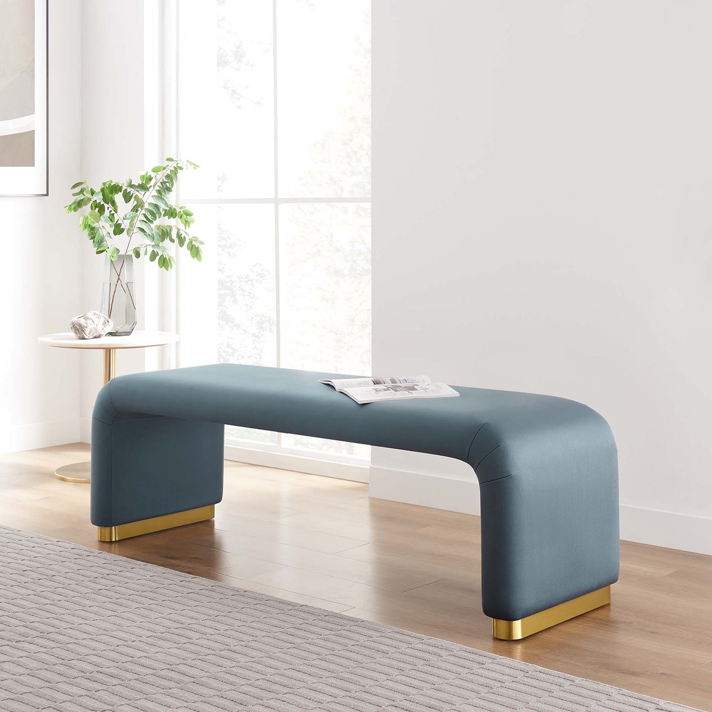 Koda Performance Velvet Waterfall Long Bench