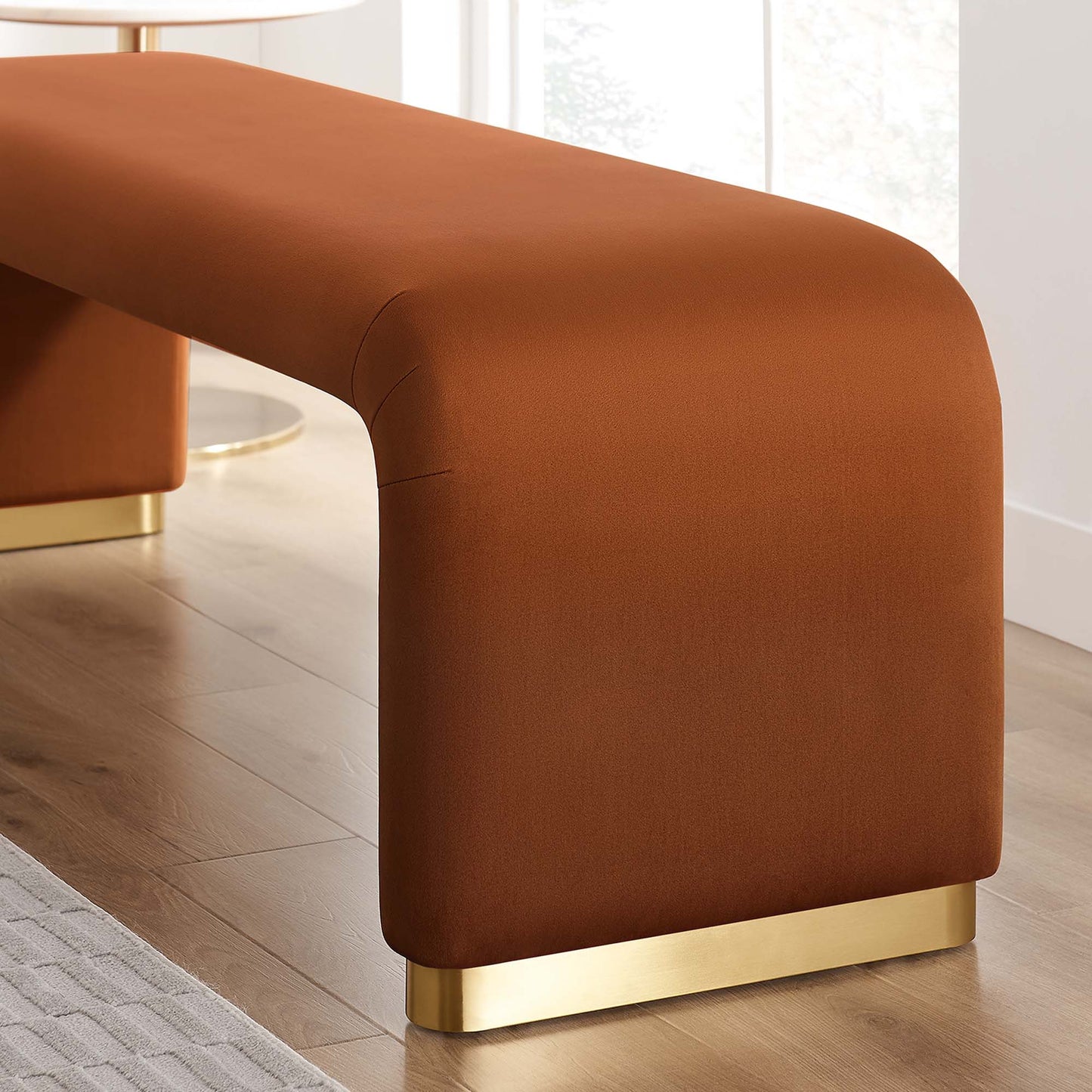 Koda Performance Velvet Waterfall Long Bench