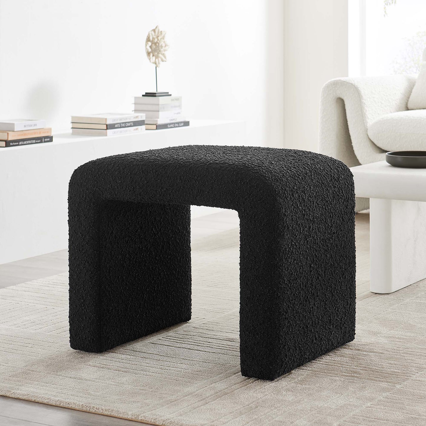 Simba Boucle Fabric Waterfall Stool