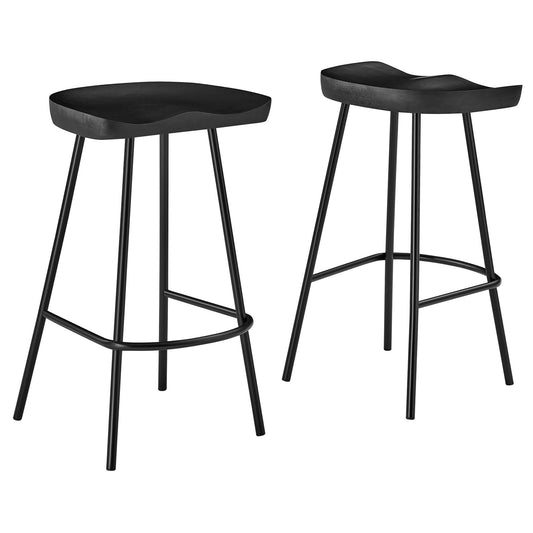 Lot de 2 tabourets de bar en bois sans dossier Concord par Modway