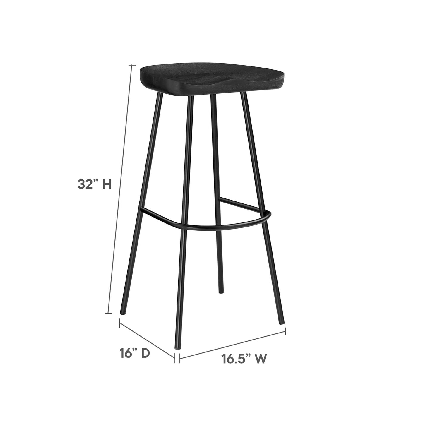 Juego de 2 taburetes de bar de madera sin respaldo Concord de Modway