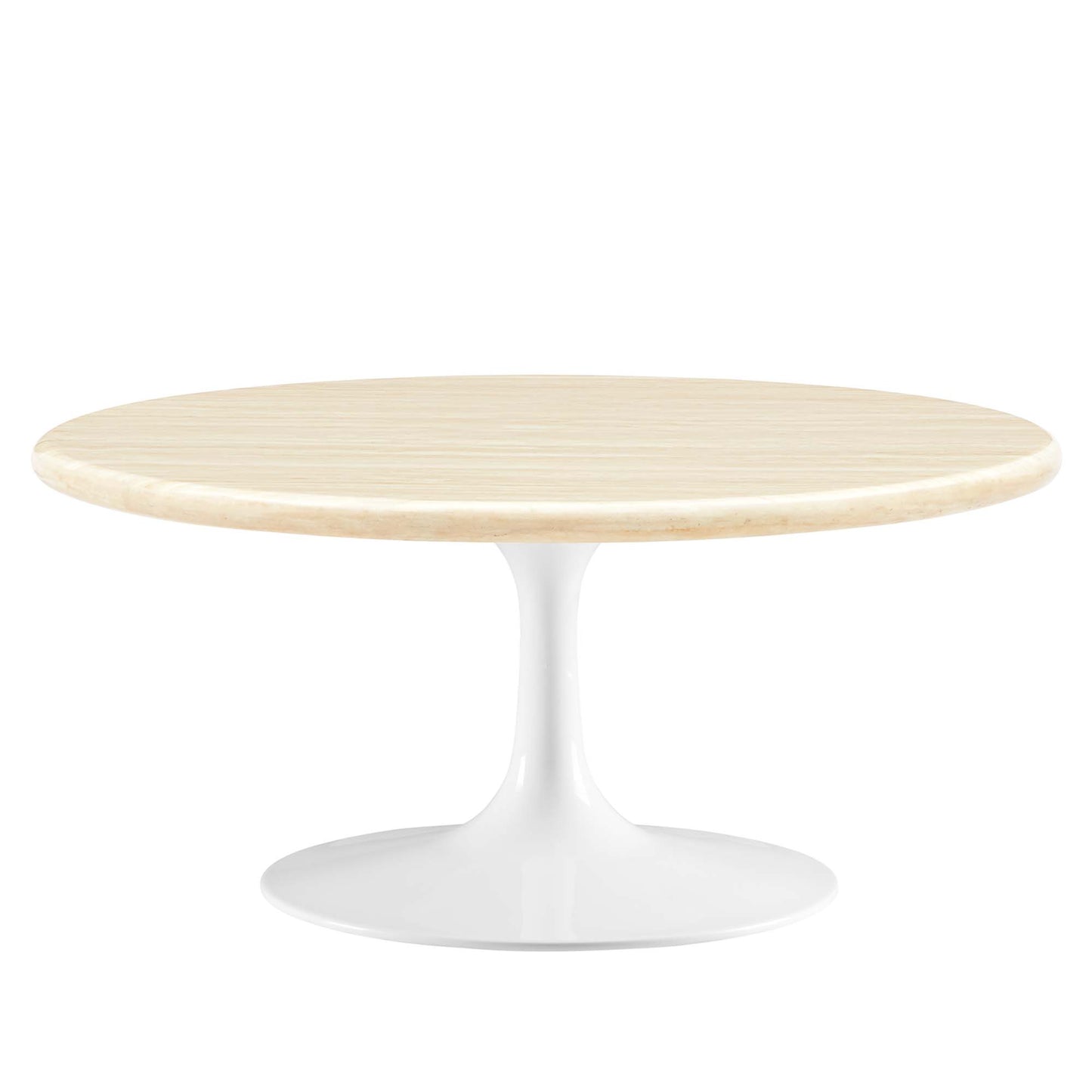 Lippa 36” Round Artificial TravertineCoffee Table