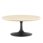 Lippa 36” Round Artificial TravertineCoffee Table