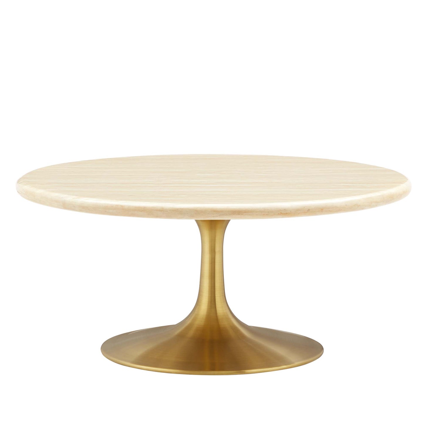 Lippa 36” Round Artificial TravertineCoffee Table