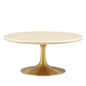 Lippa 36” Round Artificial TravertineCoffee Table