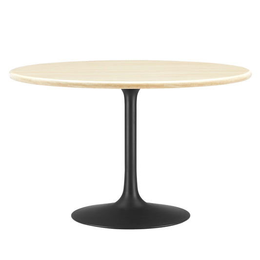 Lippa 48" Round Artificial TravertineDining Table