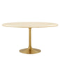 Lippa 60” Oval Artificial TravertineDining Table