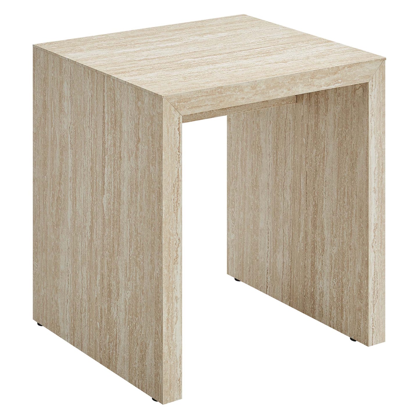 Mirella Faux Travertine Side Table