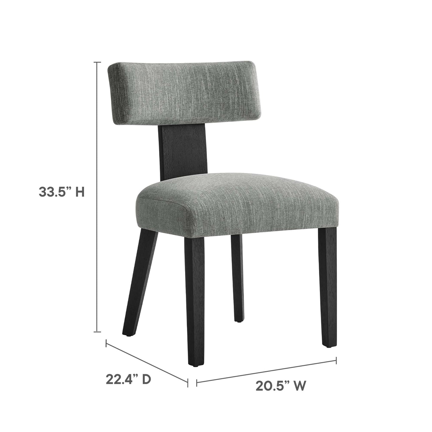 Nalani Fabric Upholstered Dining Chairs Set of 2