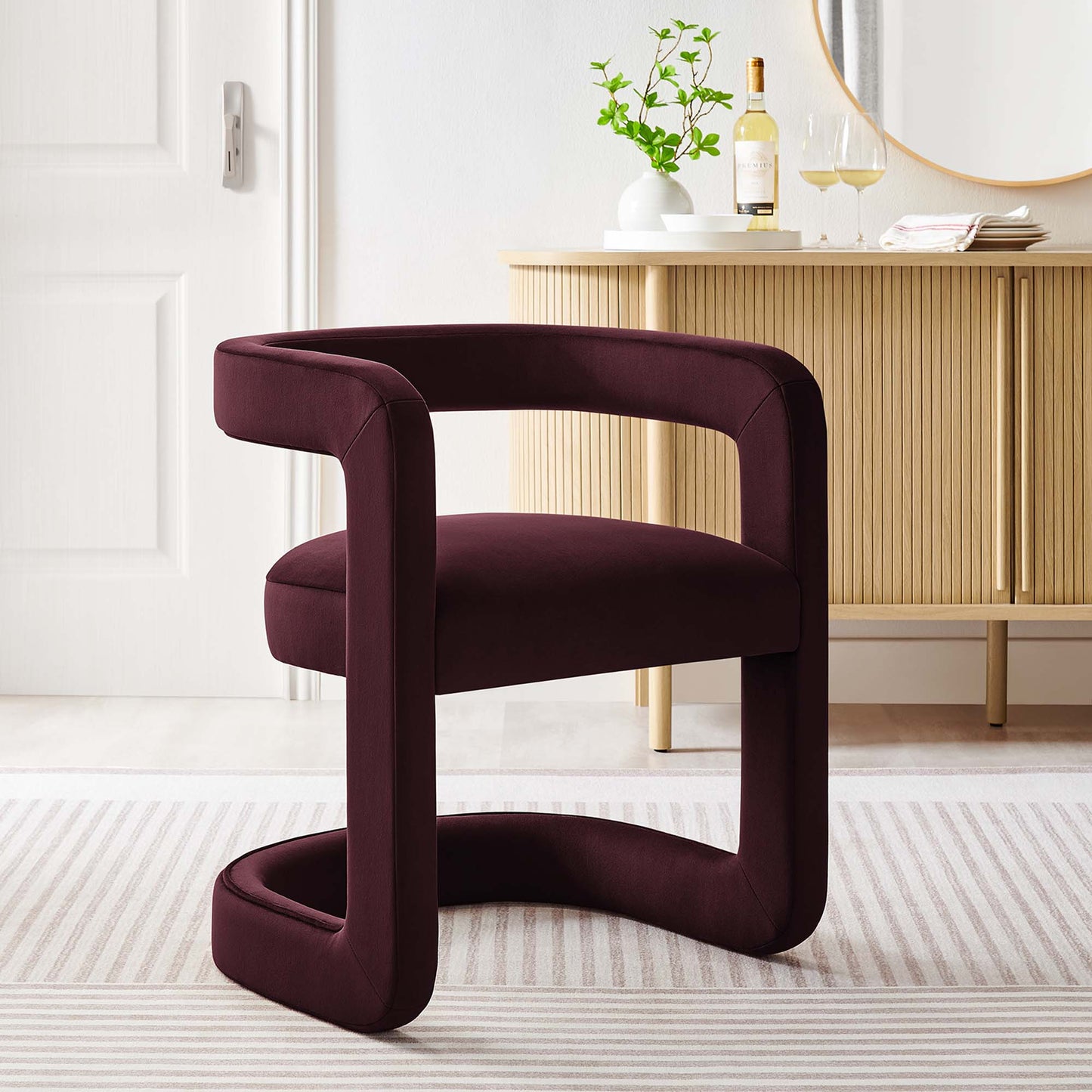 Winslow Performance Velvet Barrel Accent Chair