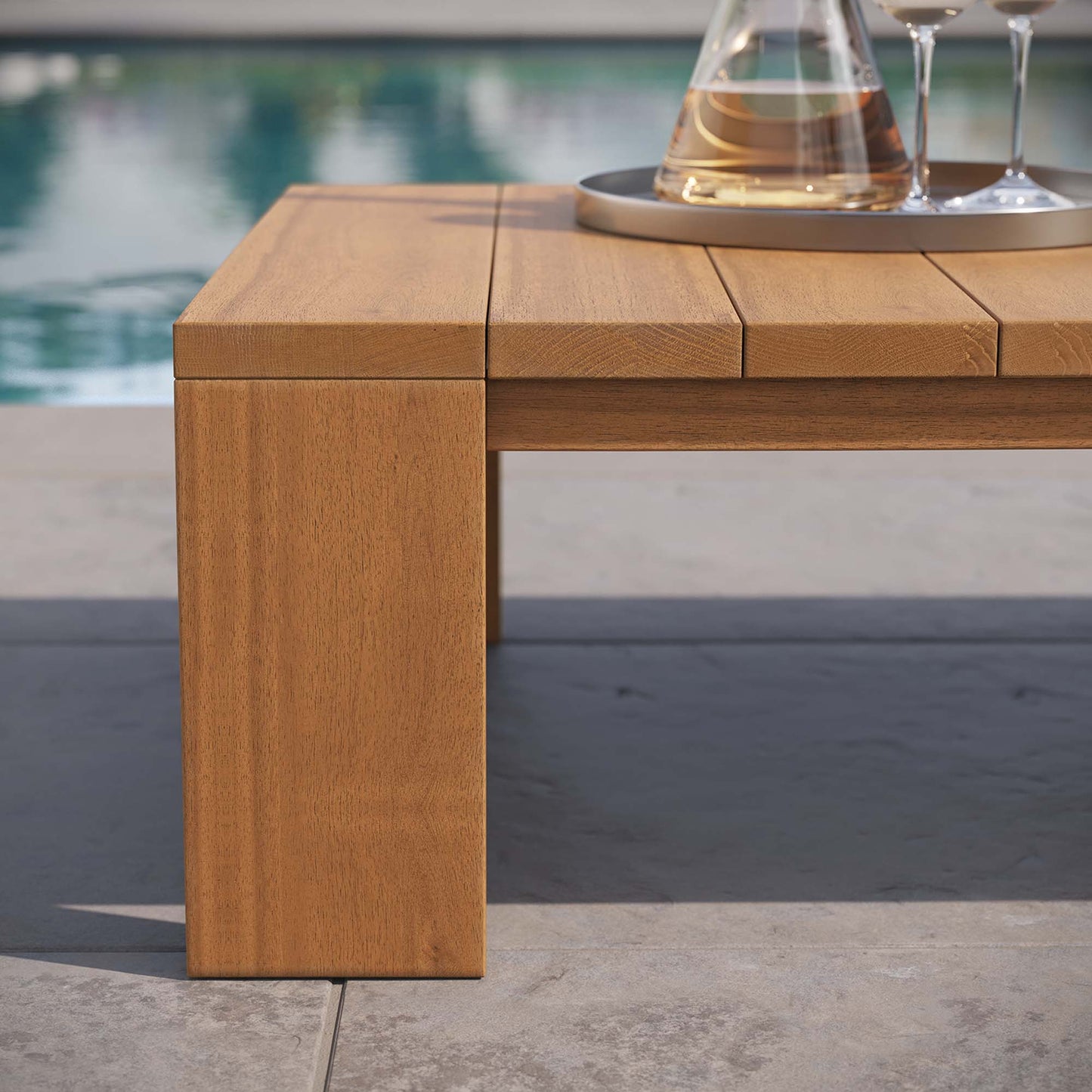 Tahoe Outdoor Patio Acacia Wood Coffee Table