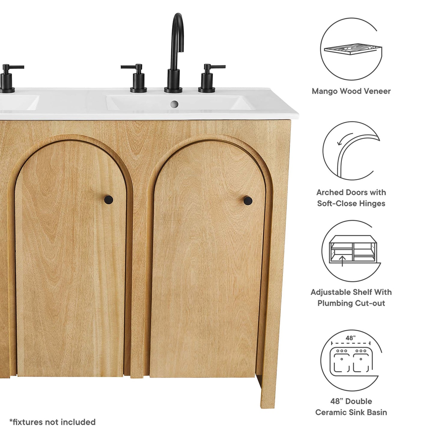 Appia 48" Double Sink Bathroom Vanity