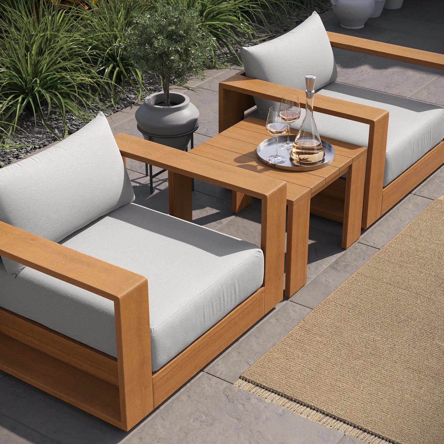 Tahoe 3-Piece Outdoor Patio Acacia Wood Furniture Set