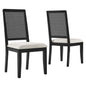 Arlo Faux Rattan and Wood Dining Side Chairs Set of 2