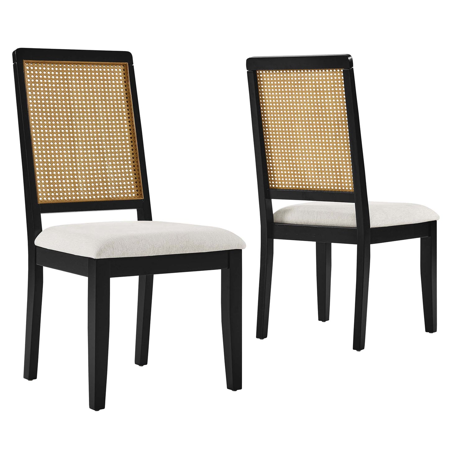 Arlo Faux Rattan and Wood Dining Side Chairs Set of 2