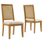 Arlo Faux Rattan and Wood Dining Side Chairs Set of 2