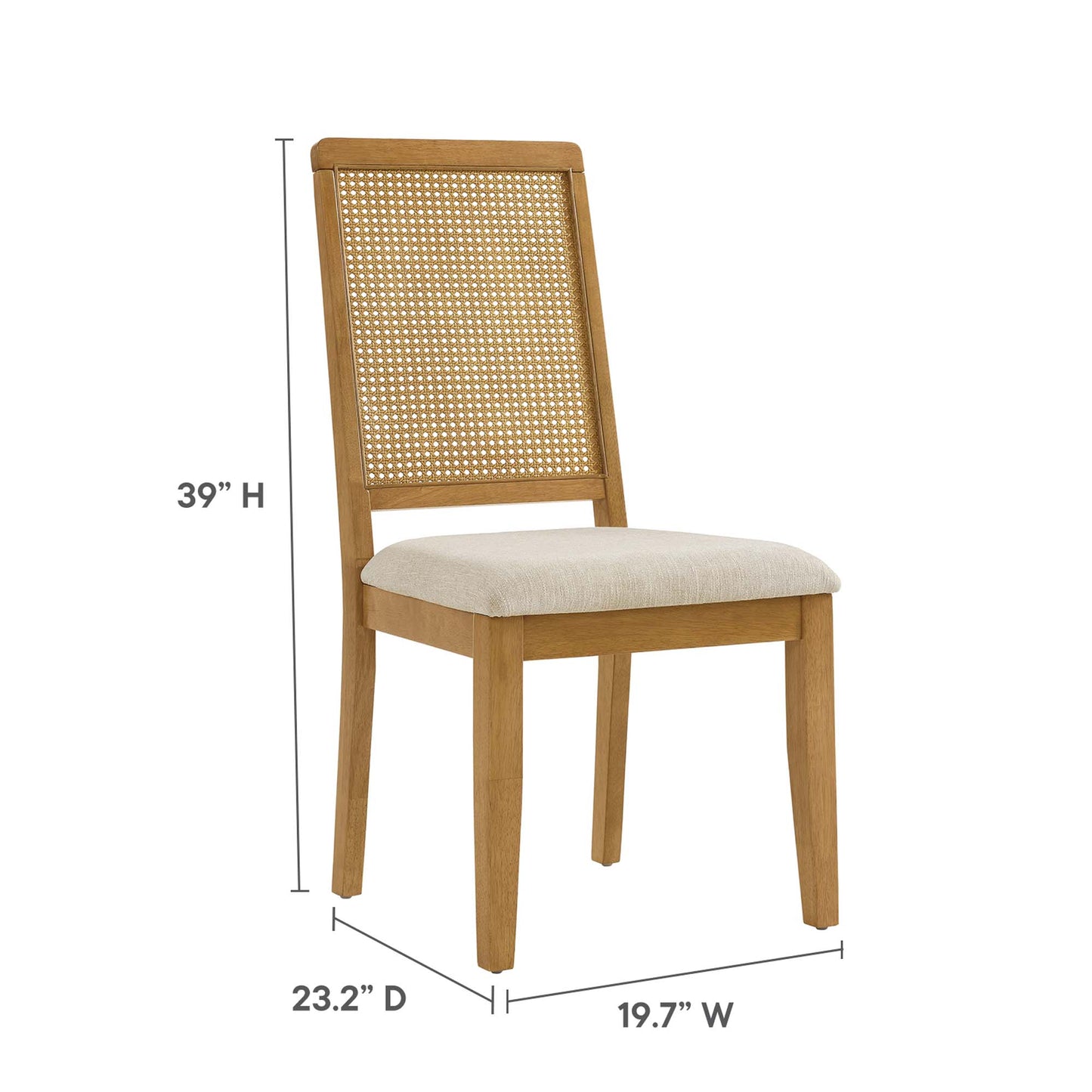 Arlo Faux Rattan and Wood Dining Side Chairs Set of 2