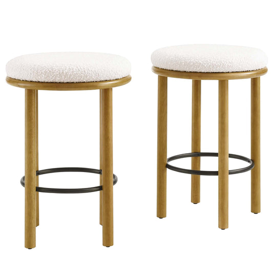 Fable Boucle Fabric Counter Stools Set of 2