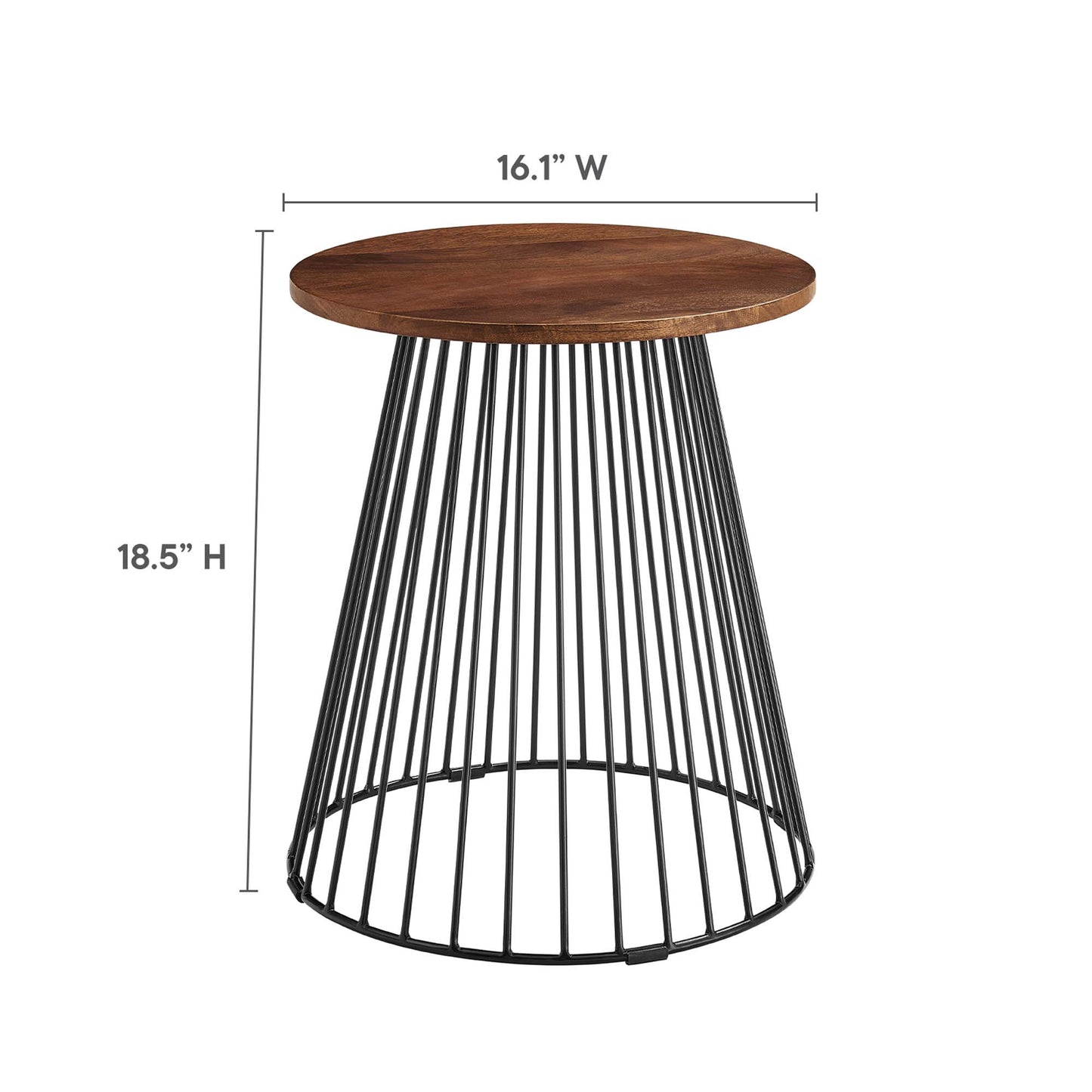 Valeo Round Wood and Metal Side Table