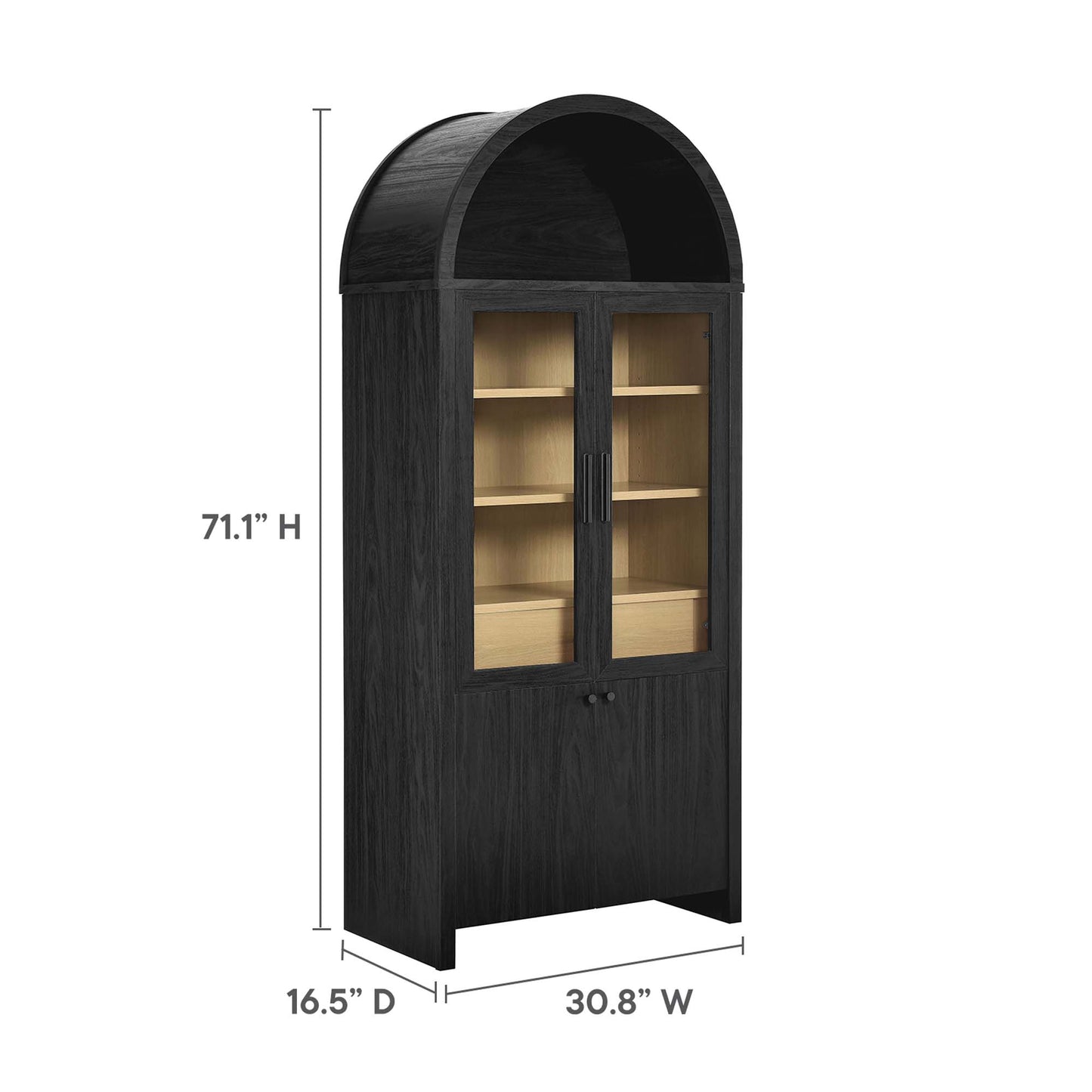 Evie Arched Tall Display Cabinet