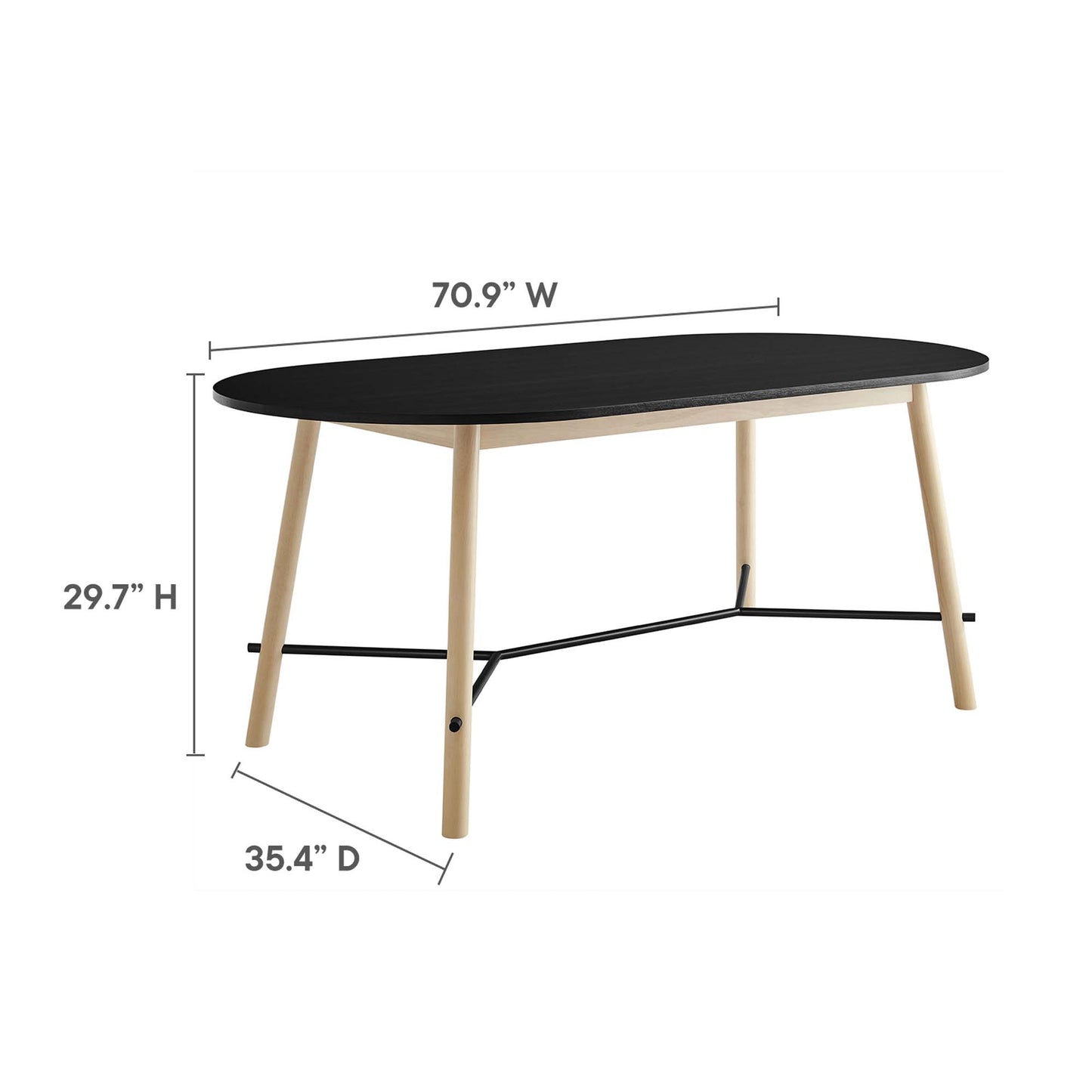 Infuse 71" Wood Grain Dining Table