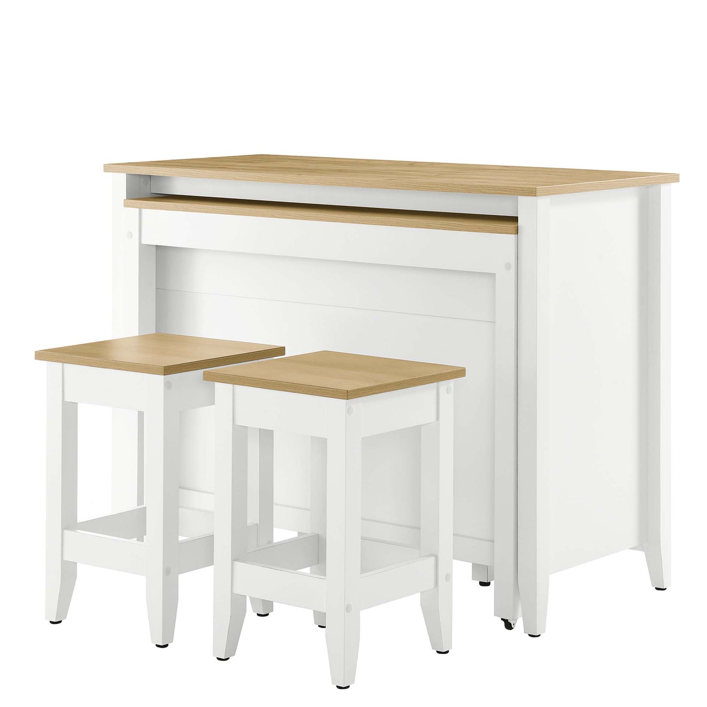 Farmstead 3-Piece Kitchen Island and Stool Set