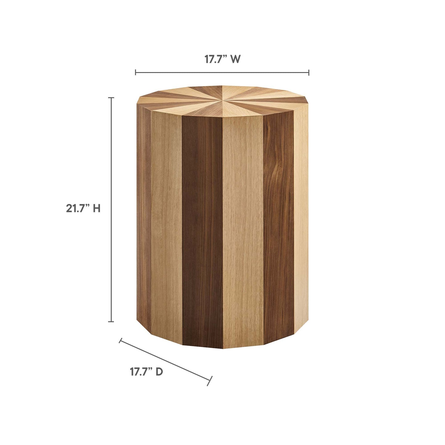 Twirl Two-Toned Wood Veneer Side Table