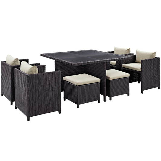 Inverse 9 Piece Outdoor Patio Dining Set