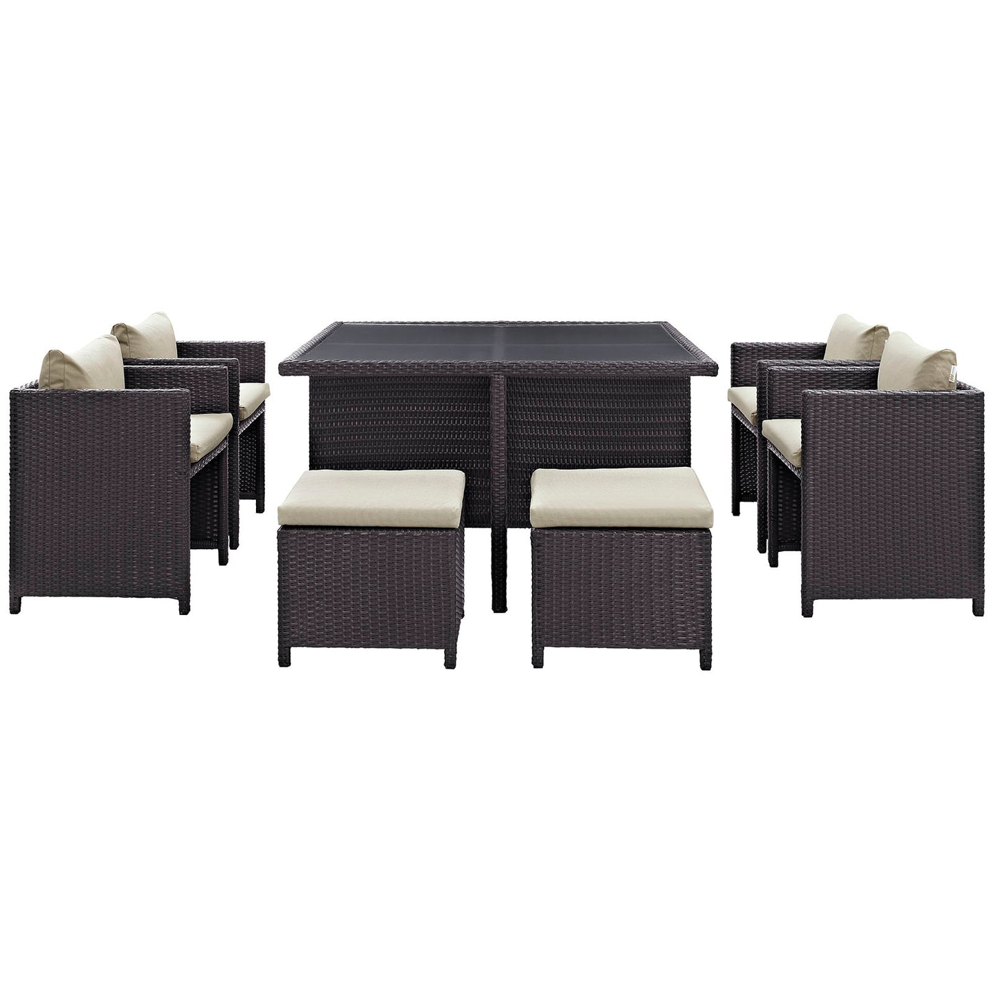 Inverse 9 Piece Outdoor Patio Dining Set