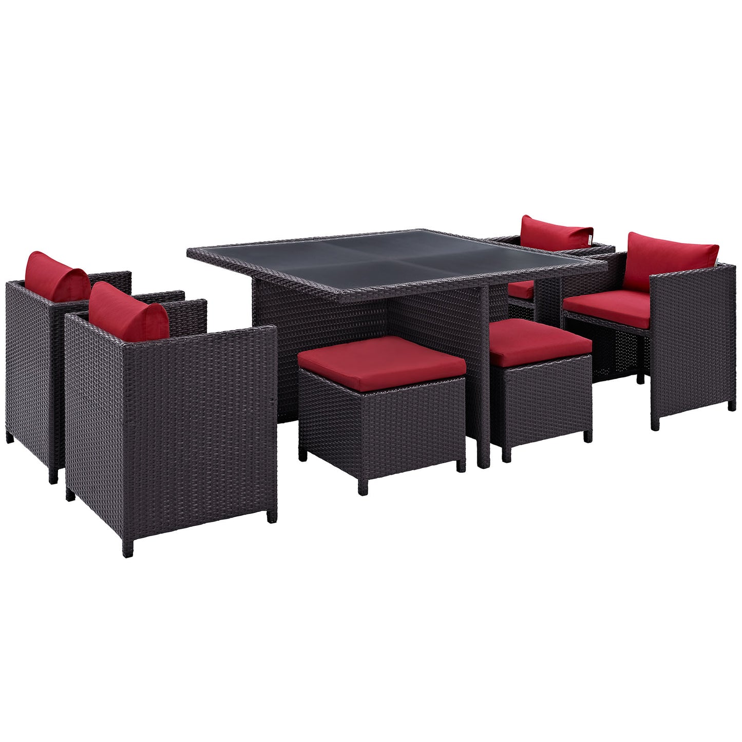 Inverse 9 Piece Outdoor Patio Dining Set