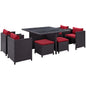 Inverse 9 Piece Outdoor Patio Dining Set