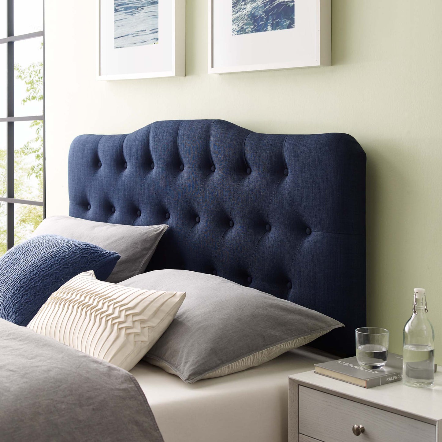 Annabel Upholstered Fabric Queen Headboard