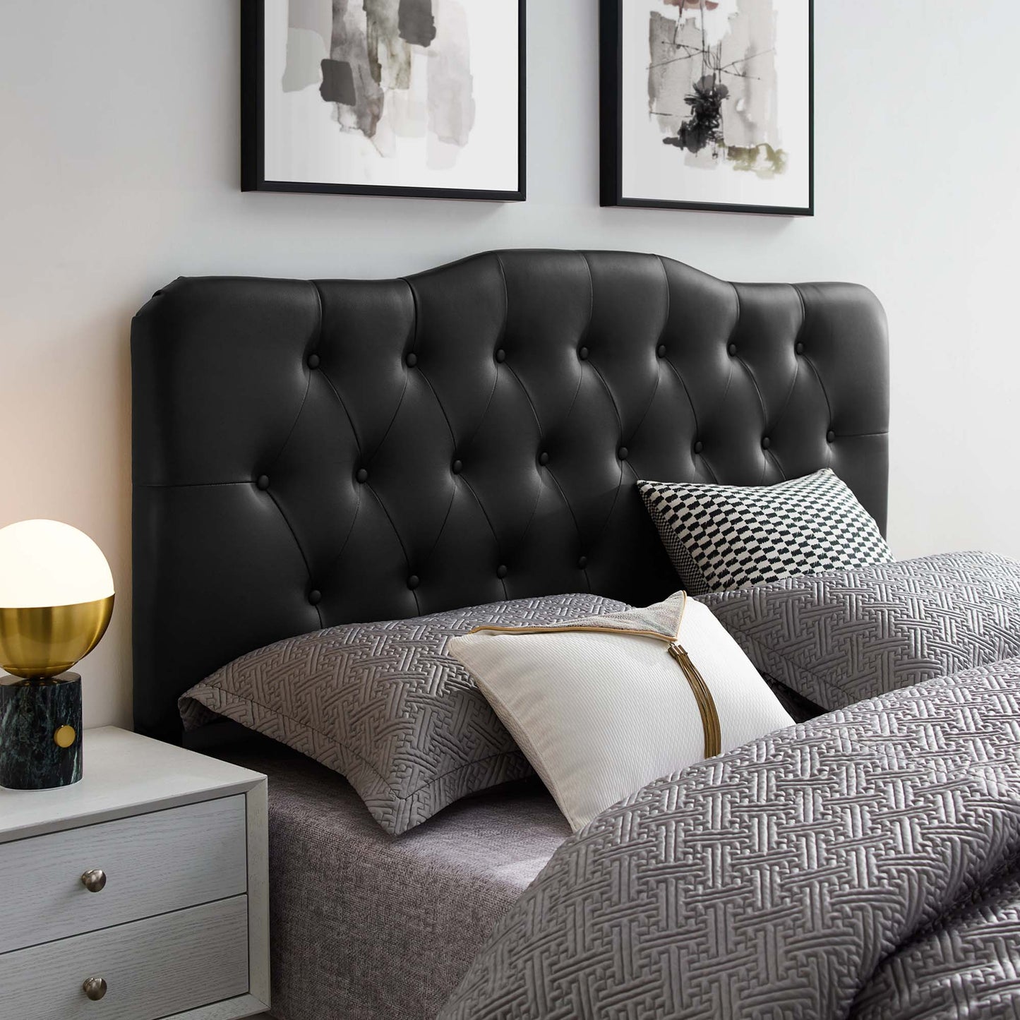 Annabel Upholstered Vinyl Queen Headboard