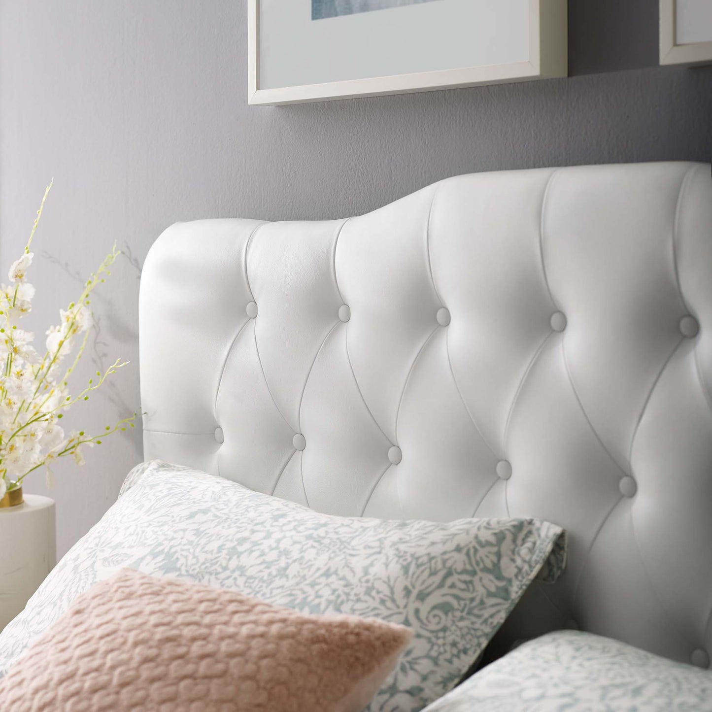 Annabel Upholstered Vinyl Queen Headboard