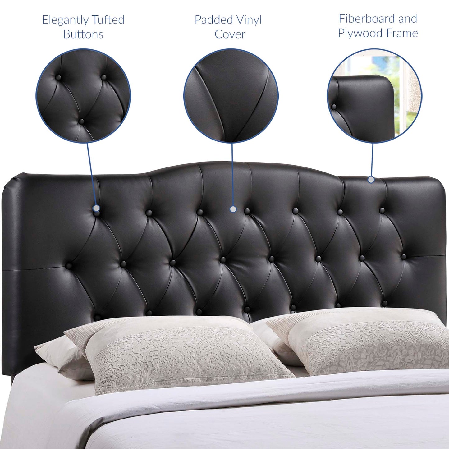 Annabel Upholstered Vinyl King Headboard