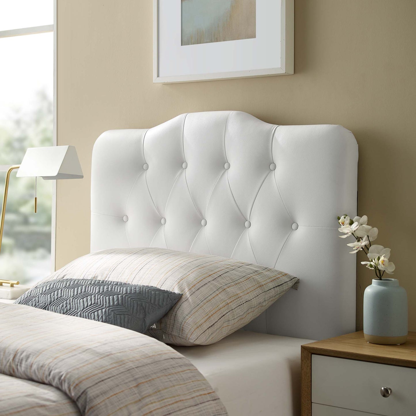 Annabel Upholstered Vinyl Twin Headboard