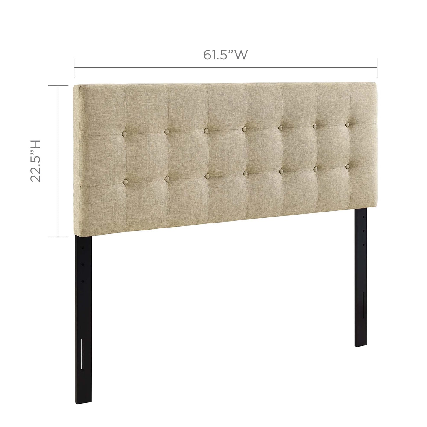 Emily Upholstered Fabric Queen Headboard