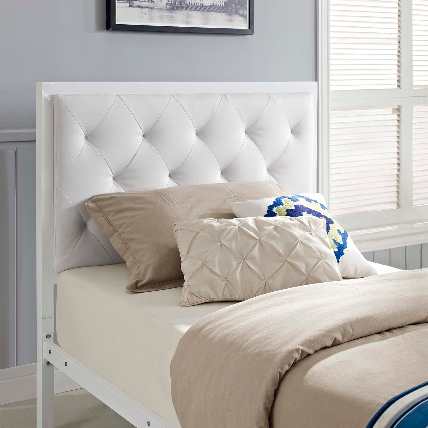 Mia Vinyl Twin Bed