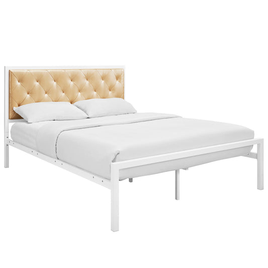 Mia Vinyl Queen Bed