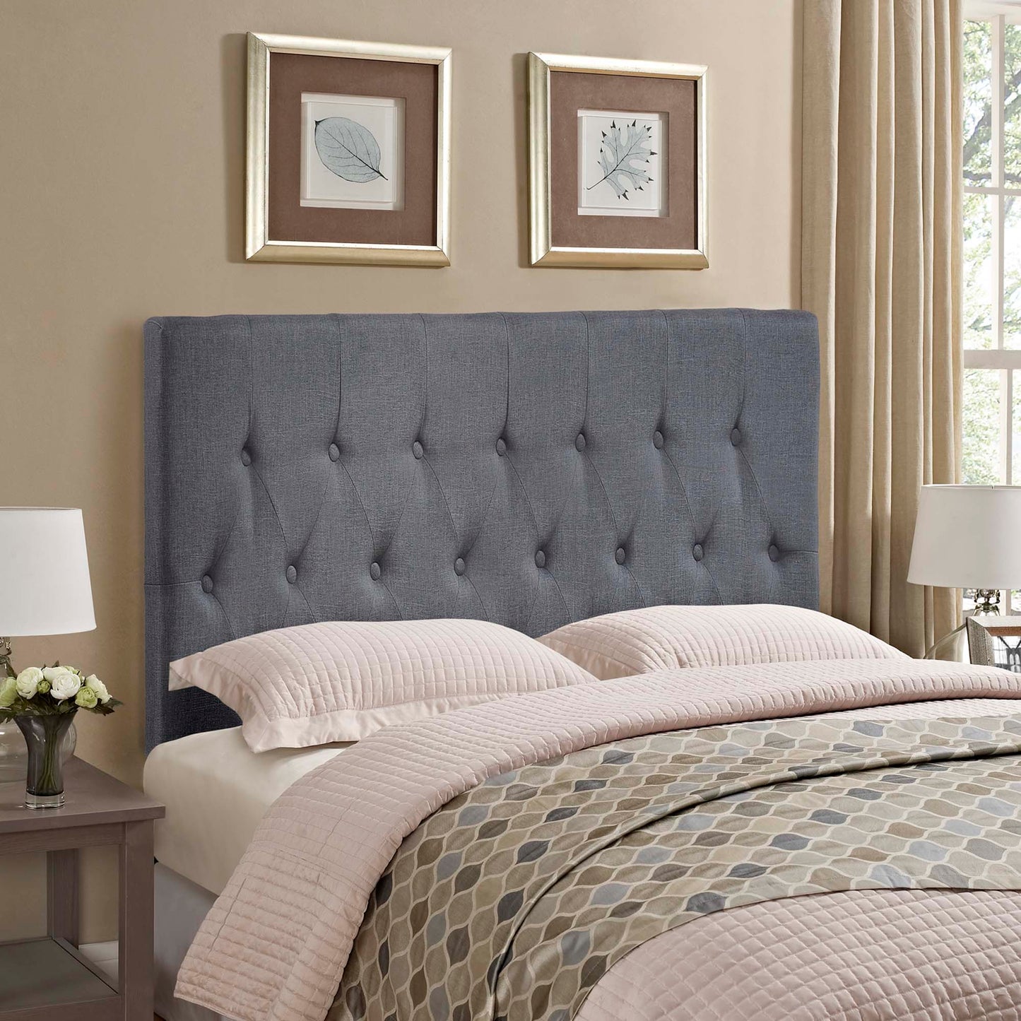 Clique Upholstered Fabric Queen Headboard