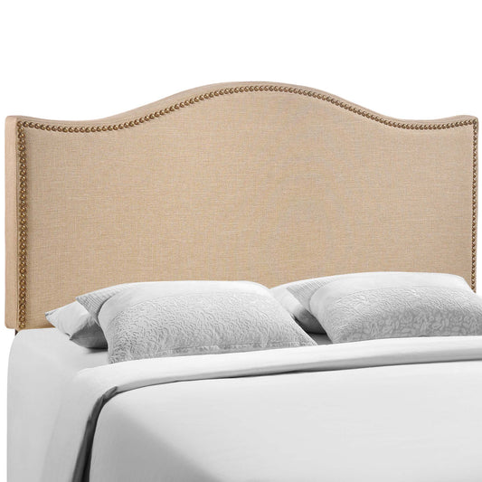 Curl Nailhead Upholstered Queen Headboard