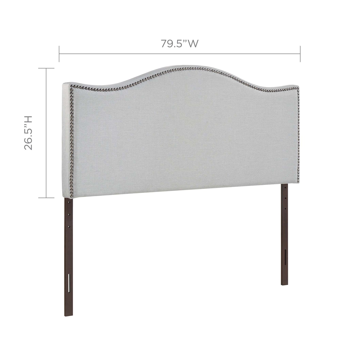 Curl Nailhead Upholstered King Headboard