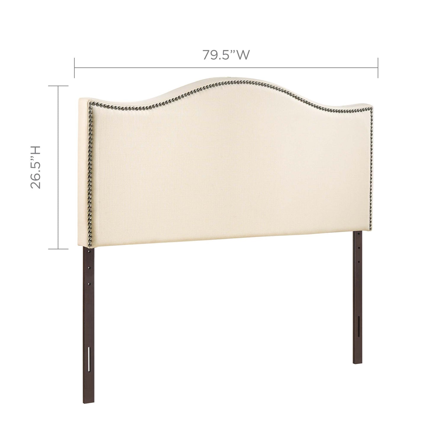 Curl Nailhead Upholstered King Headboard